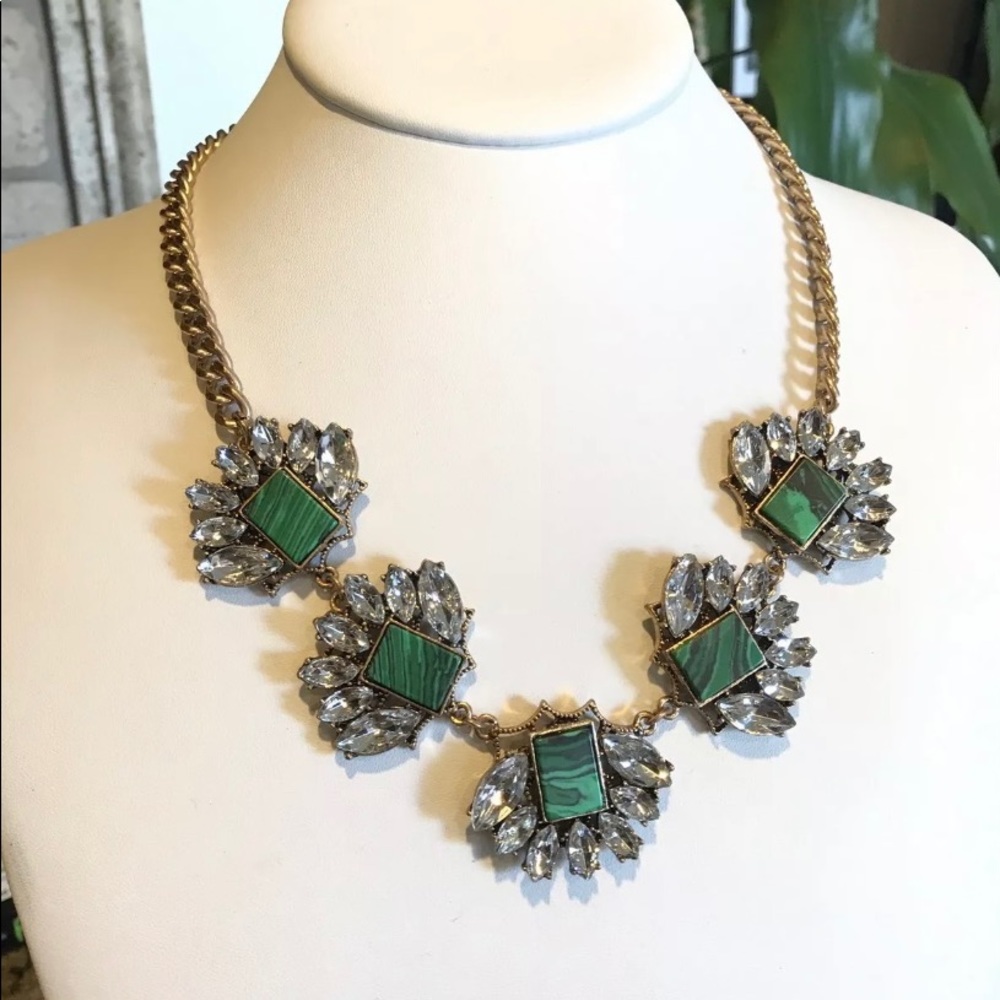 Sole Society Green Stone Statement Necklace